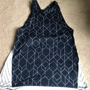 Blue and white Athleta tank top